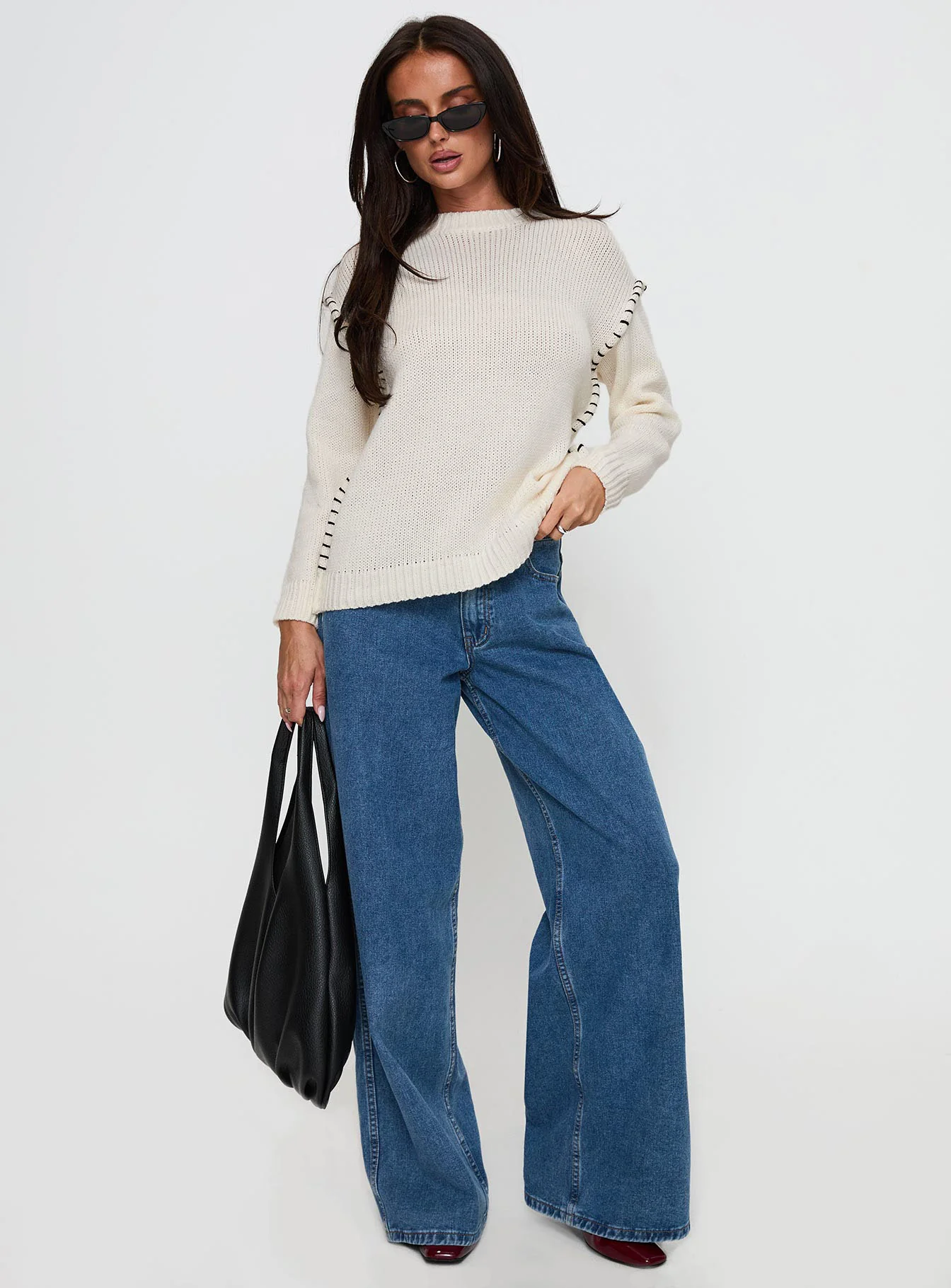 Cream knitted sweater